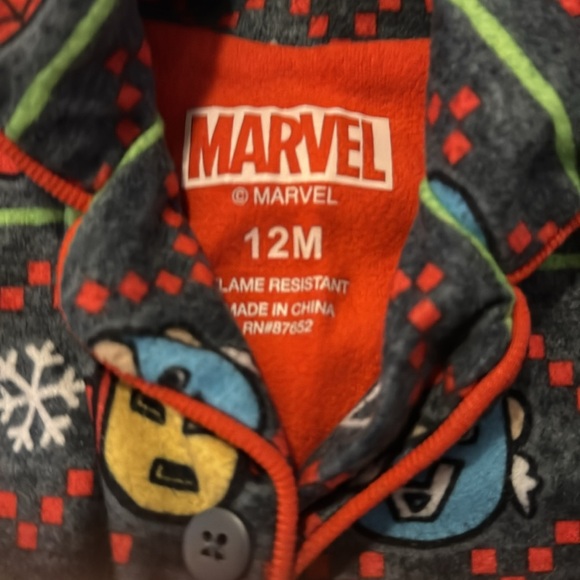 Marvel Baby Christmas Pajamas 12 Months - Picture 4 of 4